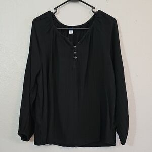 Old Navy 100% Cotton Gauzy Material Lightweight Long Sleeve Top Womens Large